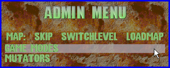 Admin Main menu