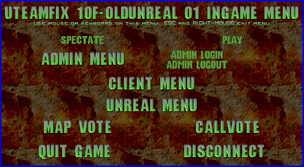 Main Menu display